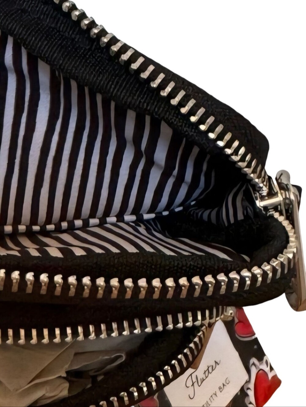Brighton Heart Print Black and Red Crossbody Bag - Picture 5 of 5